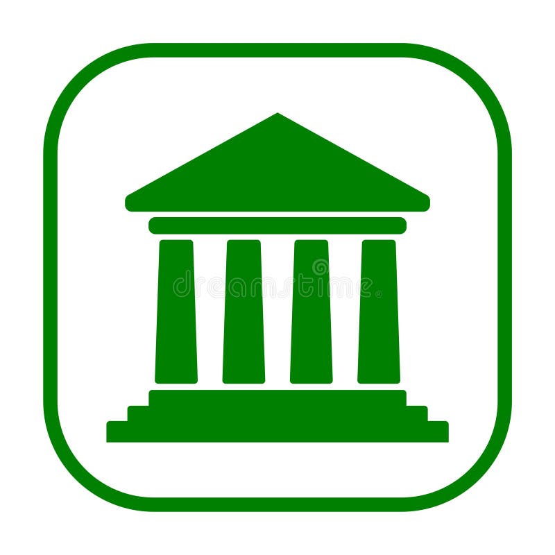 Bank building icon, Court building icon royalty free illustration
