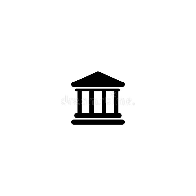 Bank building icon isolated on white background vector illustration