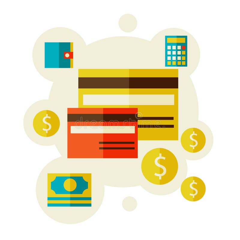 Bank cards royalty free illustration