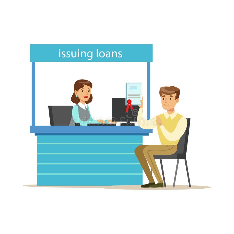 Bank Client Getting a Loan. Bank Service, Account Management and