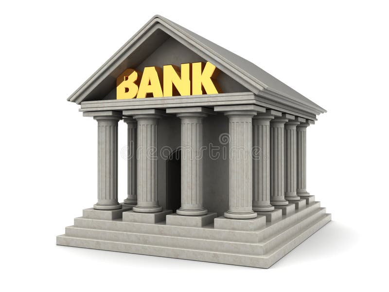 Bank 3d de bouw stock illustratie