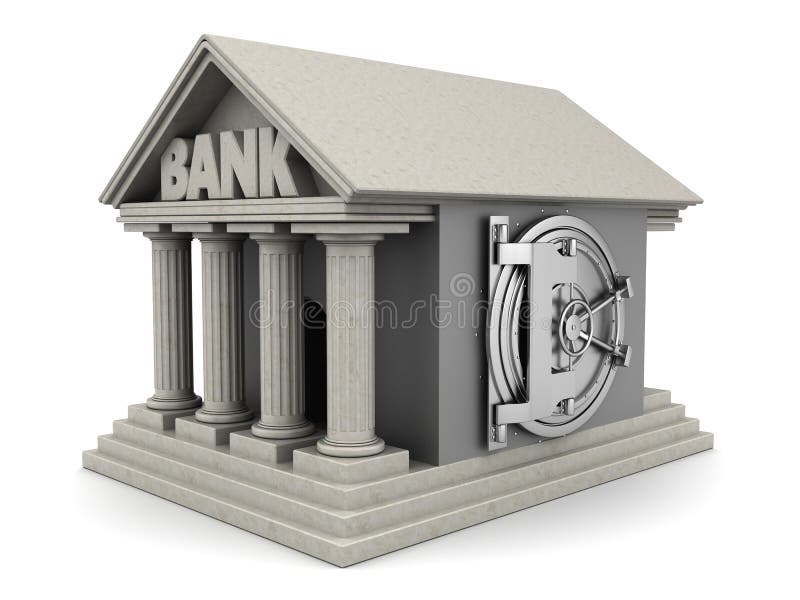 Bank en kluisdeur vector illustratie