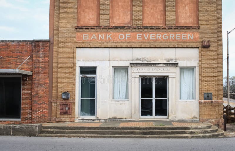 Bank of Evergreen editorial stock photo. Image of facade 272992983