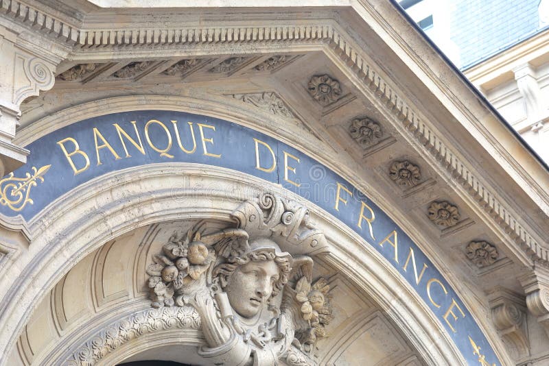 Bank of France. Paris editorial image. Image of sculpture - 98500755