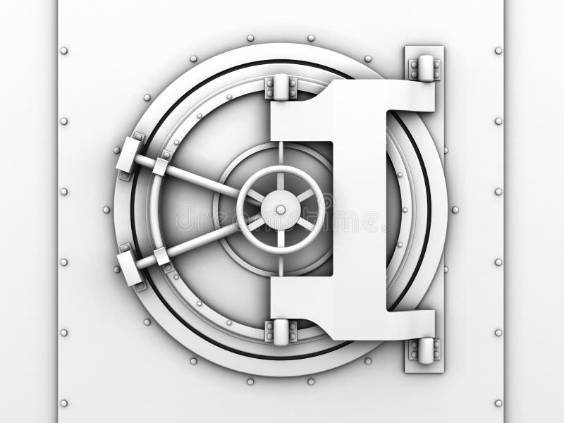 Bankkluiskamerdeur royalty-vrije illustratie