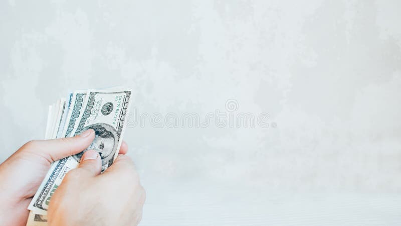 Bank loan american dollars man hands cash money