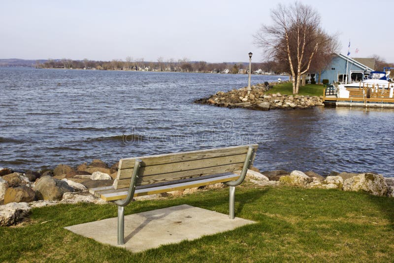 Bench with the view on Lake Winnebago. Bench with the view on Lake Winnebago