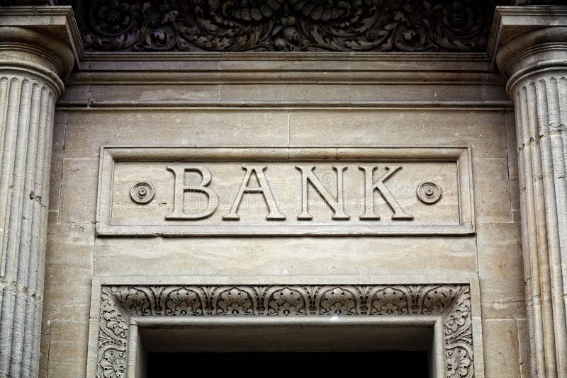 Bank sign on building