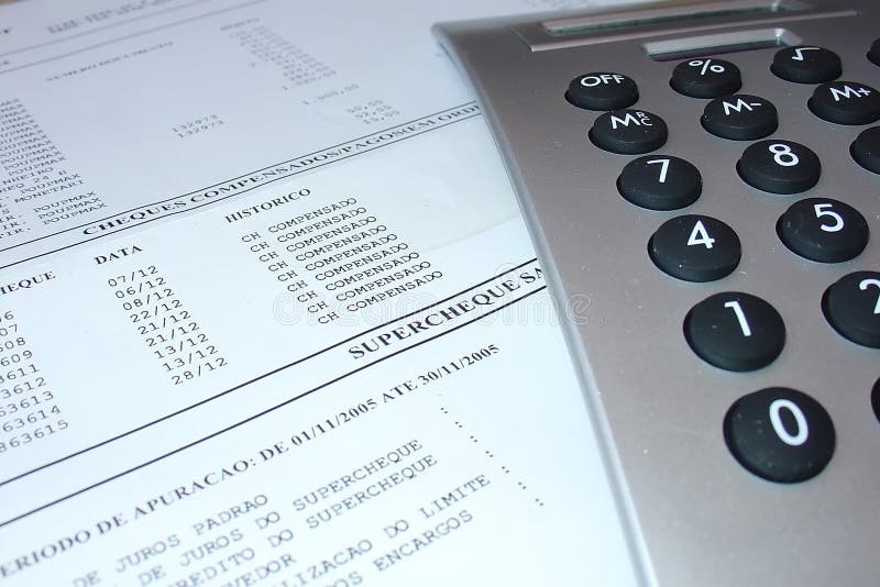 Bank Statement with Calculator Stock Photo - Image of checking, numbers