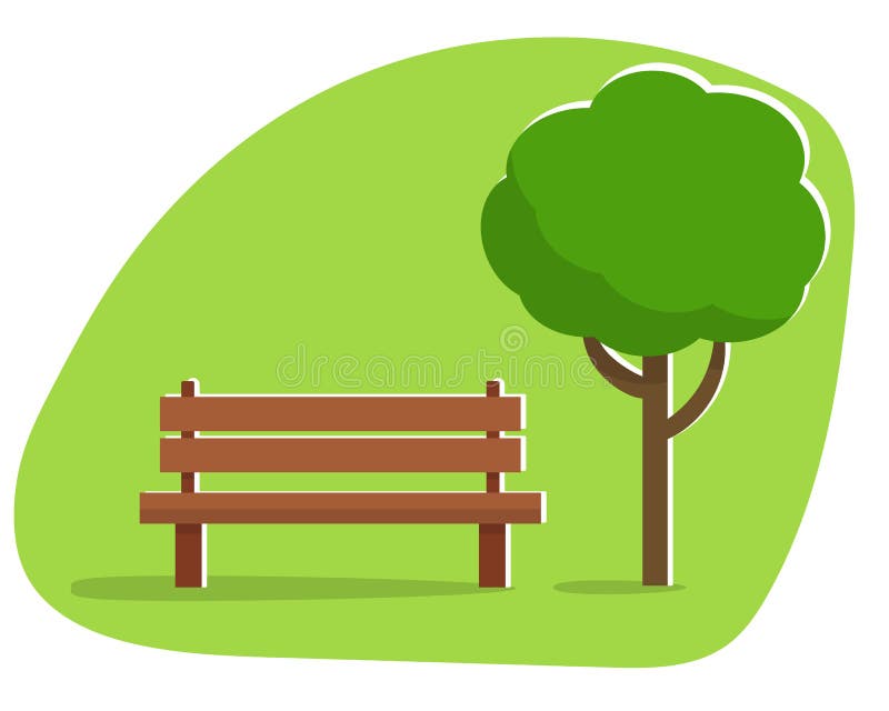 Bank Unter Einem Baum Im Park Vektor Abbildung - Illustration von