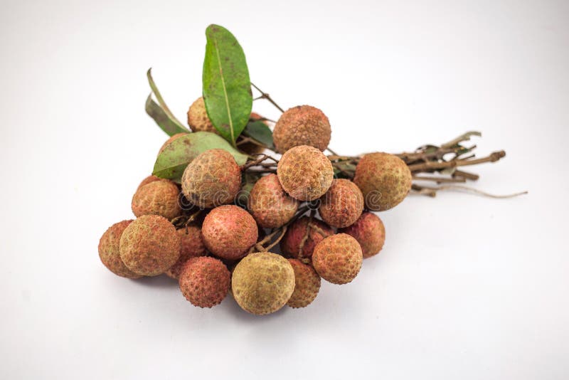 Bank van litchi op witte achtergrond royalty-vrije stock afbeeldingen Bank van litchi op witte achtergrond royalty-vrije stock afbeeldingen