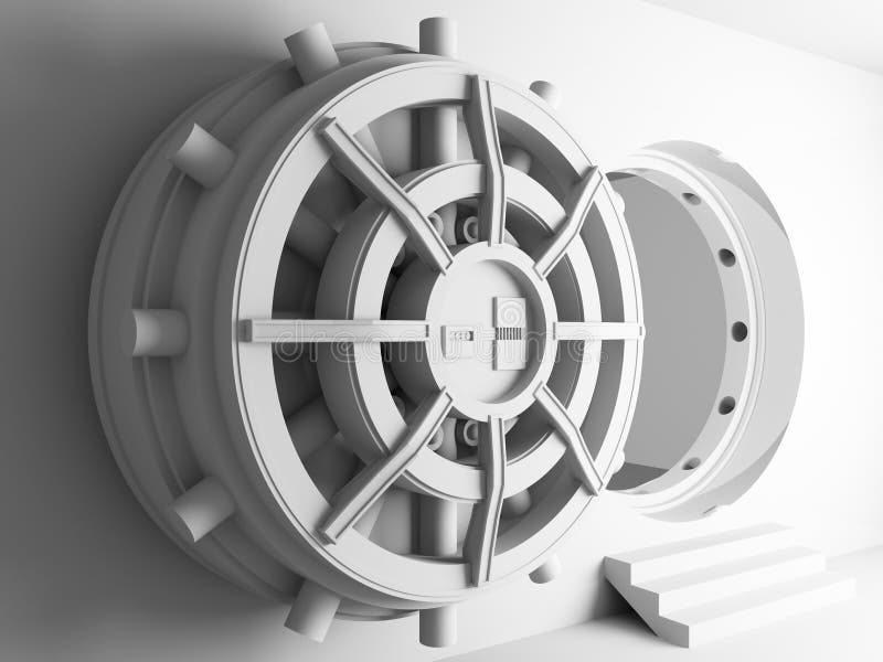 Bank vault door 3d