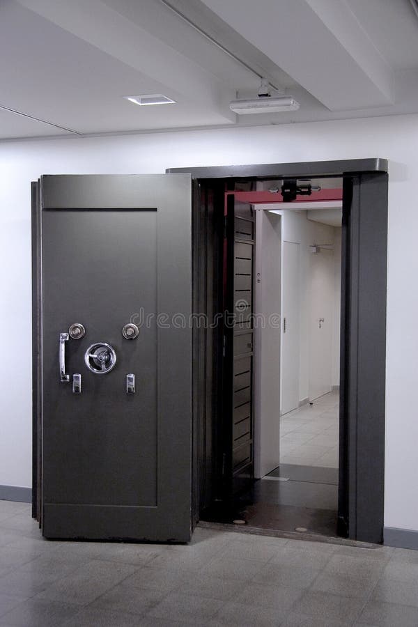 Bank Vault Door. Safe in Stainless Steel Stock Image Image of solid