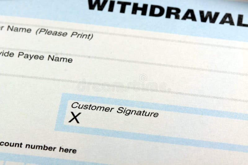 Bank withdrawal slip stock image. Image of finance, check - 35976027