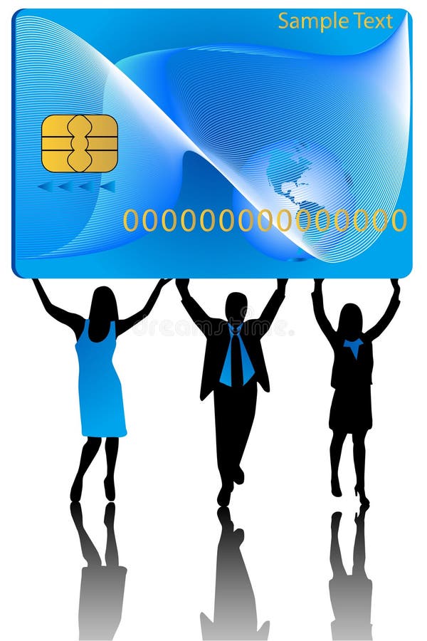 Banking card and business people