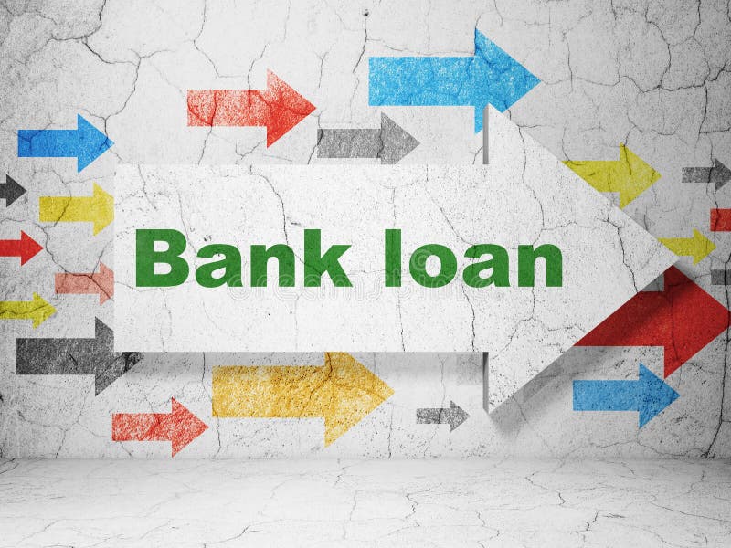 Banking Concept: Arrow with Bank Loan on Grunge Wall Background Stock Image  - Image of grunge, investment: 119308195