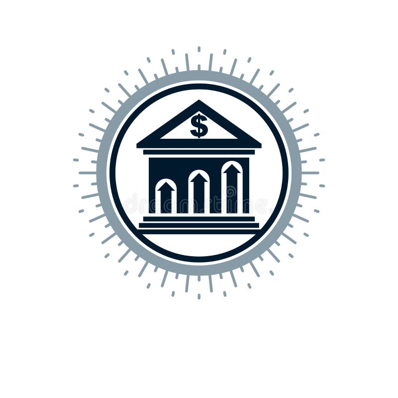 Banking Conceptual Logo, Unique Vector Symbol. Banking System Stock