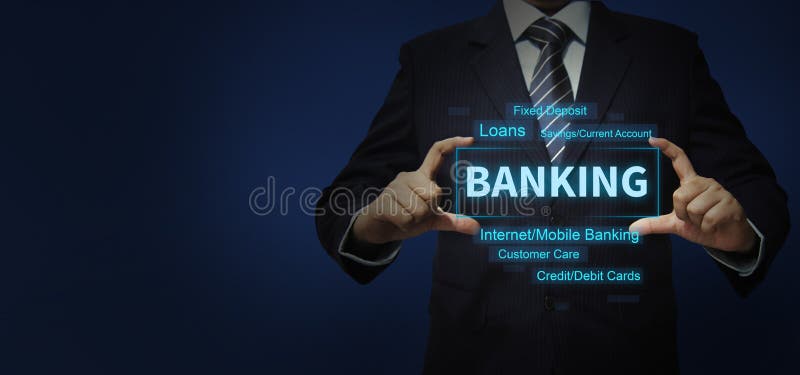 Banking Digital Concept With Business Person Stock Photo - Image of bank,  candidate: 181270090