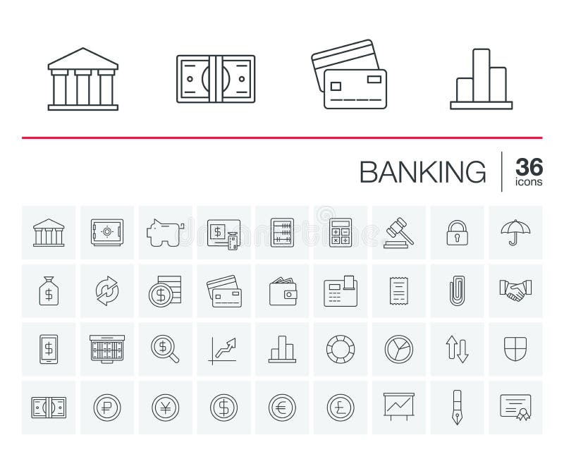 Banking and finance vector icons