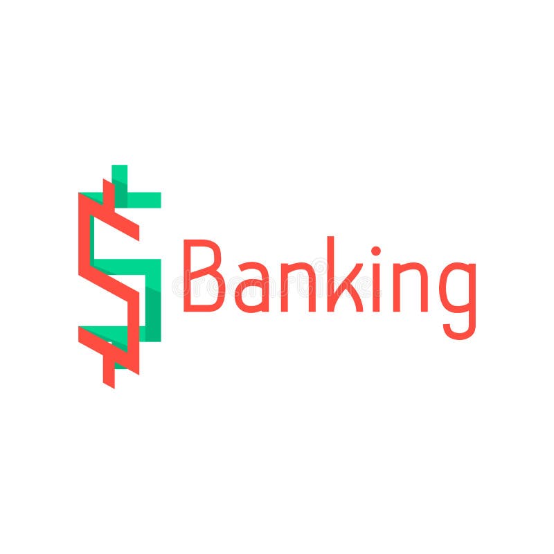 Banking Logotype with Red and Green Abstract Sign Stock Vector ...