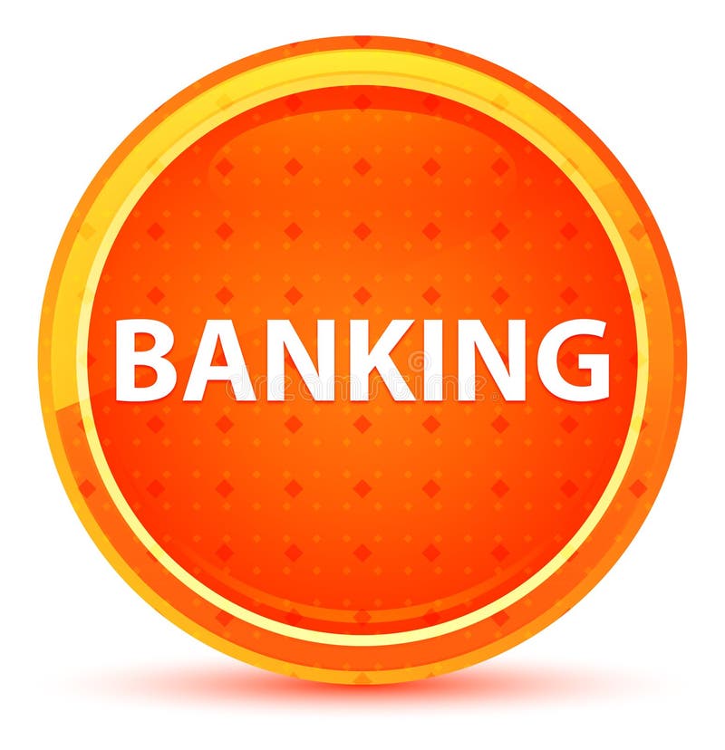 Banking Natural Orange Round Button vector illustration