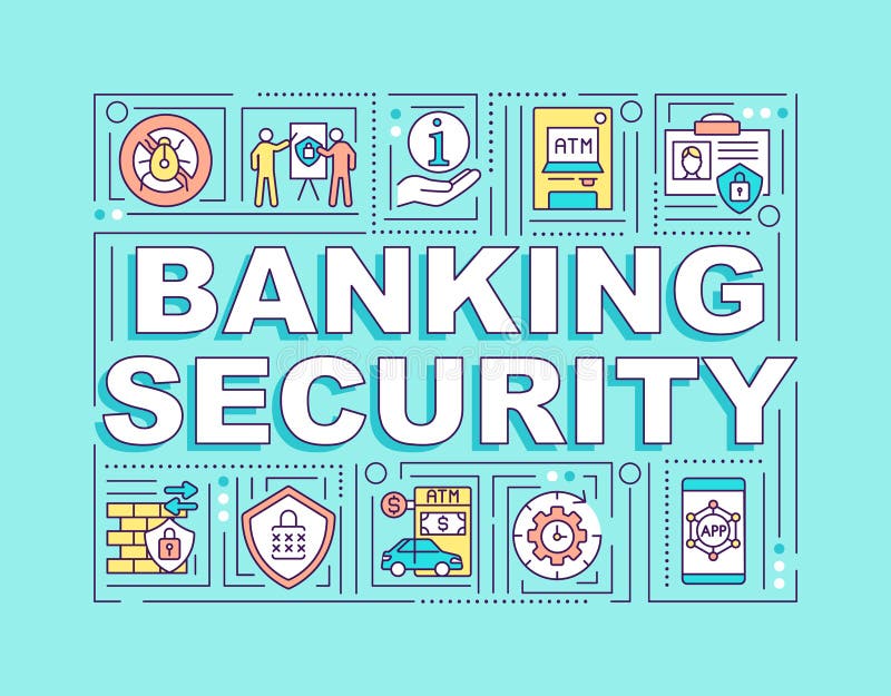 Banking security word concepts banner stock illustration