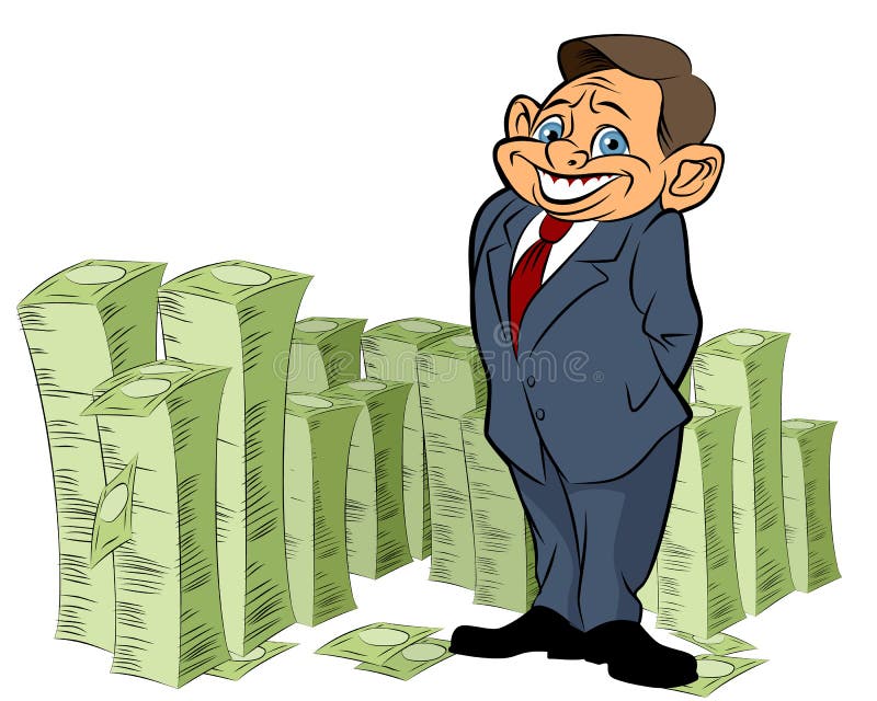 Bankir med pengar stock illustrationer Bankir med pengar stock illustrationer