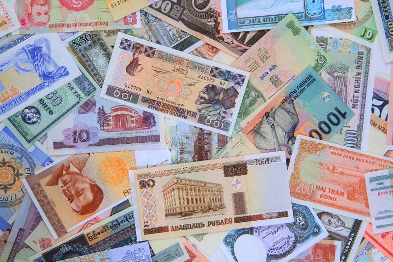 Banknotes from the All World Stock Photo - Image of banknote, note ...