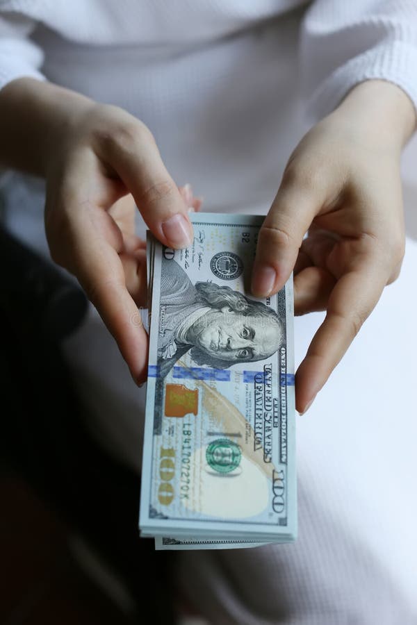 Banknotes in hand stock image. Image of white, savings 42742119