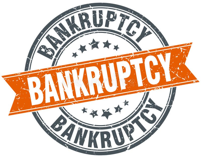 Bankructwo znaczek. Upadłościowy round grunge rocznika faborku znaczek bankructwo