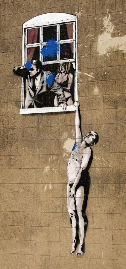 Banksy grafika w Bristol zdjęcia stock Banksy grafika w Bristol zdjęcia stock