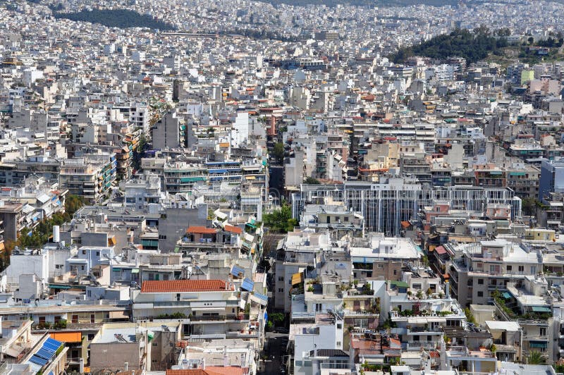 Banlieues d'Athènes photo stock