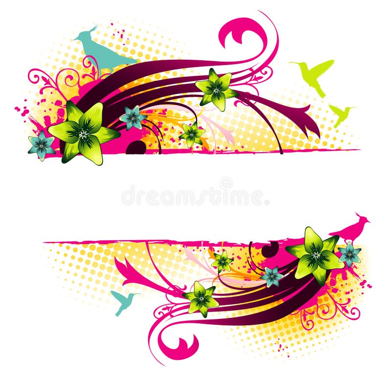 Banner abstract floral royalty free illustration