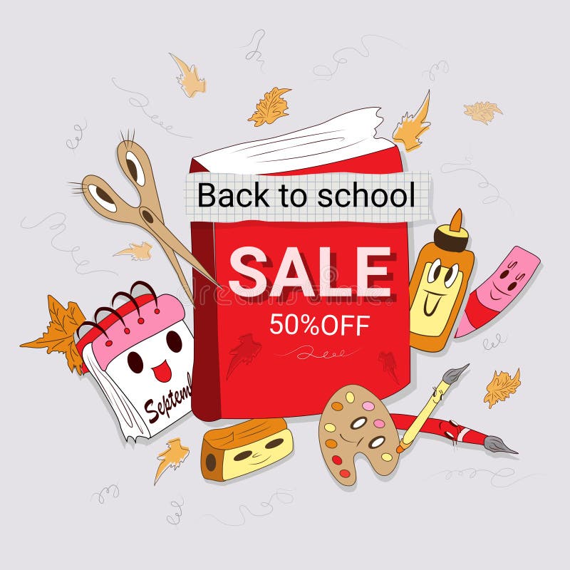 Banner Advertising for the Sale of School Items in the Store in Stock Vector - Illustration of paint, academy: 124278983 Banner Advertising for the Sale of School Items in the Store in Stock Vector - Illustration of paint, academy: 124278983
