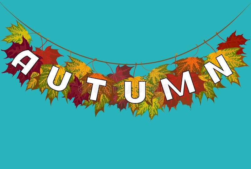 Banner of autumn leaves stock vector. Illustration of design - 77128019