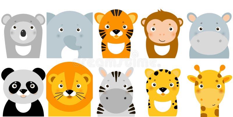 Jungle Animals Icons, Vector Animals, Safari Animals, Animal Faces Stock Vector - Illustration of jungle, australia: 157662325 Jungle Animals Icons, Vector Animals, Safari Animals, Animal Faces Stock Vector - Illustration of jungle, australia: 157662325
