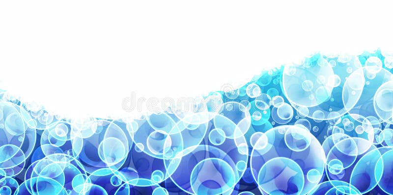Banner with the blue water stock illustration. Illustration of dots