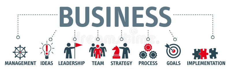 Banner business concept. creative innovation, consulting, financial report and project management strategy. vector illustration Banner business concept. creative innovation, consulting, financial report and project management strategy. vector illustration