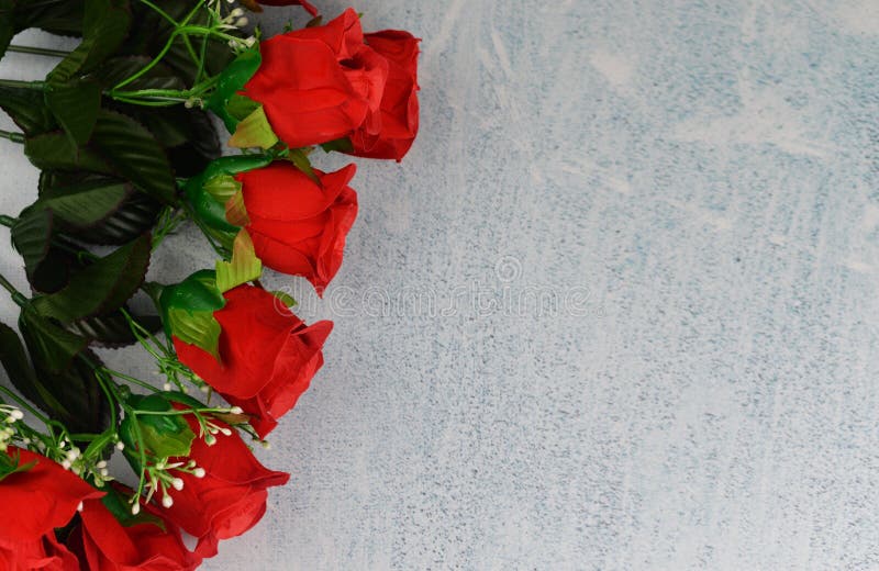 Banner collage with red roses flowers