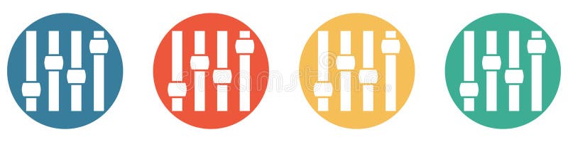 Banner colorat cu 4 butoane : setări vector illustration