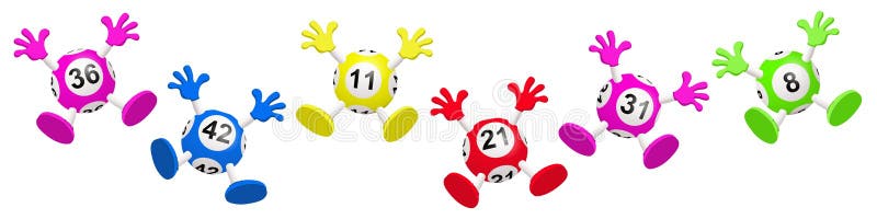 Banner 3D απεικόνισης με μπαλάκια Lotto απομονωμένες σε λευκό φόντο διανυσματική απεικόνιση