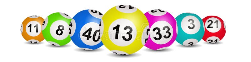 Banner 3D απεικόνισης με μπαλάκια Lotto απομονωμένες σε λευκό φόντο ελεύθερη απεικόνιση δικαιώματος