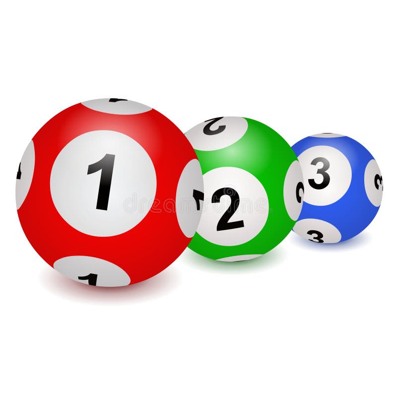 Banner 3D απεικόνισης με μπαλάκια Lotto απομονωμένες σε λευκό φόντο ελεύθερη απεικόνιση δικαιώματος