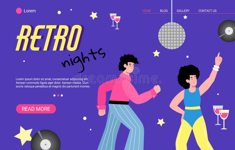 Estilo de música de dança retro de banner dos anos 80 imagem