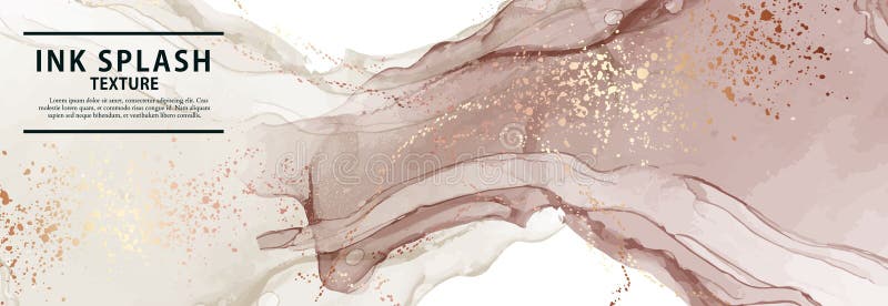 Banner de entrada de alcohol en el sitio web. diseño de tinta de color de agua para cosméticos spa perfumes productos de salud aro