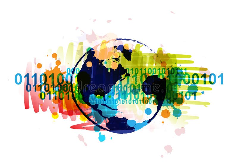 Banner digital globe stock illustration