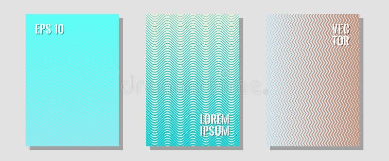 Banner graphics cool vector templates set. Minimalist geometry. Zigzag halftone lines wave stripes backdrops. Balanced posh mockups. Abstract banners graphic
