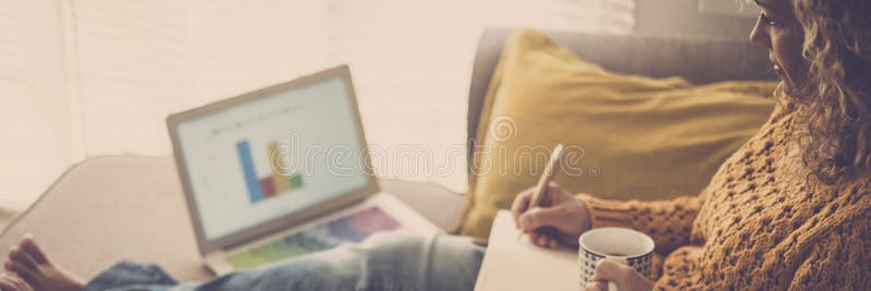 Reklamní formát primárně určen pro použití na webových stránkách hlavička žena na pracovní přenosný počítač počítač a připojen do internetové sítě práce obchod činnost.