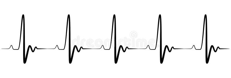 Banner Heartbeat Heart Shape Illustration royalty free illustration