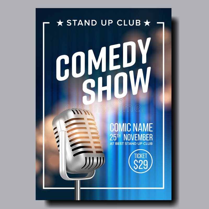 Banner Invitation To Comedy Show In Club Vector